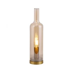 Tischleuchte BOTTLE, Amberglas, Schnurschalter, Leuchtmittel wechselbar