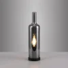 Tischleuchte BOTTLE, rauchfarben, Flaschenform, Rauchglas, Schnurschalter