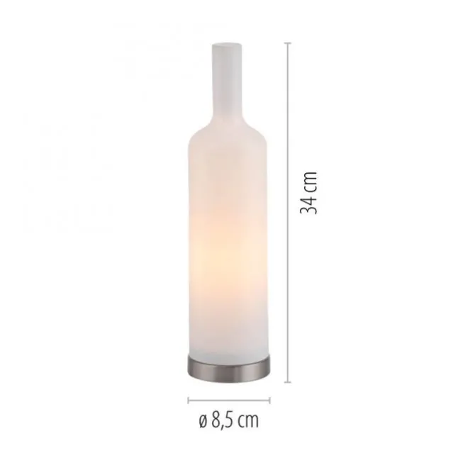 Tischleuchte BOTTLE, weiss, Opalglas glanz, Flasche, Schnurschalter