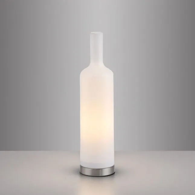 Tischleuchte BOTTLE, weiss, Opalglas glanz, Flasche, Schnurschalter
