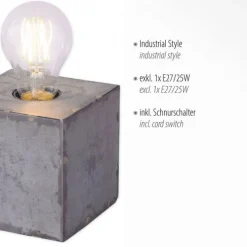 Tischleuchte, Eisenoptik, Industrial-Stil, E27-Fassungen