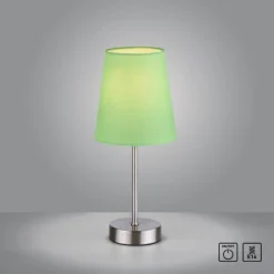Tischleuchte, grün, 1x E14 LED, Schirm, inkl. Schnurschalter