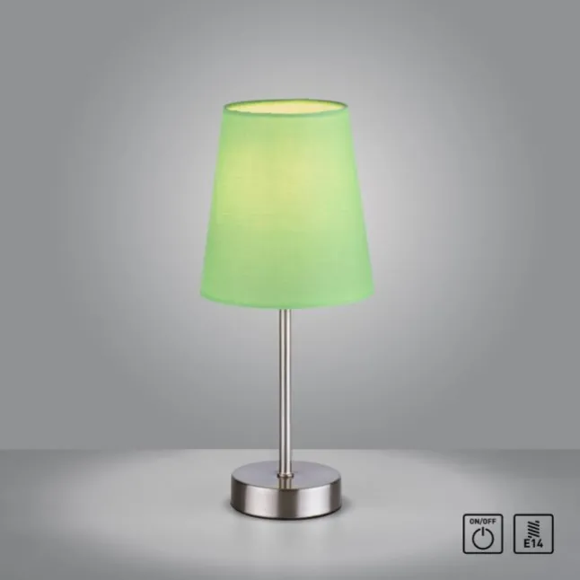 Tischleuchte, grün, 1x E14 LED, Schirm, inkl. Schnurschalter