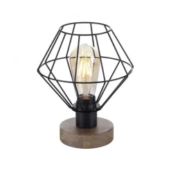Tischleuchte, Holzdekor, 1xE27 max. 40 W, Innenleuchte, Holzdekor+Metall,