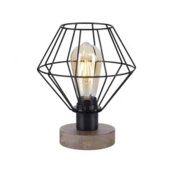 Tischleuchte, Holzdekor, 1xE27 max. 40 W, Innenleuchte, Holzdekor+Metall,