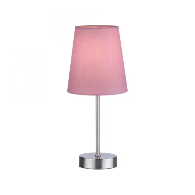 Tischleuchte, rosa, 1x E14 LED, Schirm, inkl. Schnurschalter