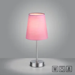 Tischleuchte, rosa, 1x E14 LED, Schirm, inkl. Schnurschalter