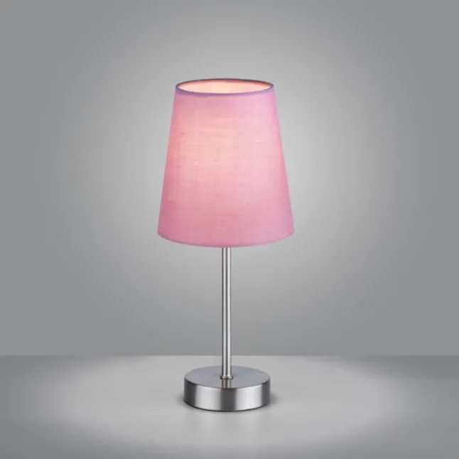 Tischleuchte, rosa, 1x E14 LED, Schirm, inkl. Schnurschalter