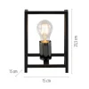 Tischleuchte, schwarz, modern, Retro-Stil, inkl. Schnurschalter, Cage-Optik
