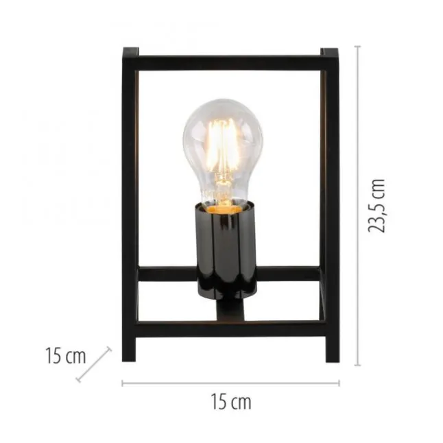 Tischleuchte, schwarz, modern, Retro-Stil, inkl. Schnurschalter, Cage-Optik