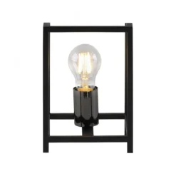 Tischleuchte, schwarz, modern, Retro-Stil, inkl. Schnurschalter, Cage-Optik