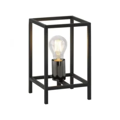 Tischleuchte, schwarz, modern, Retro-Stil, inkl. Schnurschalter, Cage-Optik