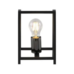 Tischleuchte, schwarz, modern, Retro-Stil, inkl. Schnurschalter, Cage-Optik