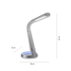 Tischleuchte, silber, LED Standfuß, dimmbar, USB-Anschluss