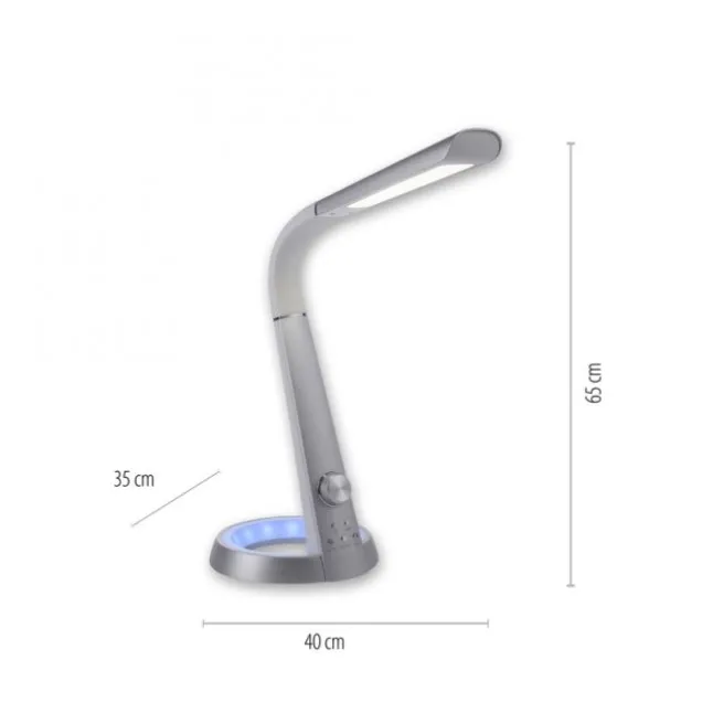 Tischleuchte, silber, LED Standfuß, dimmbar, USB-Anschluss