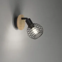 Wand-Deckenleuchte, holz-natur, E14, LED wechselbar, IP20