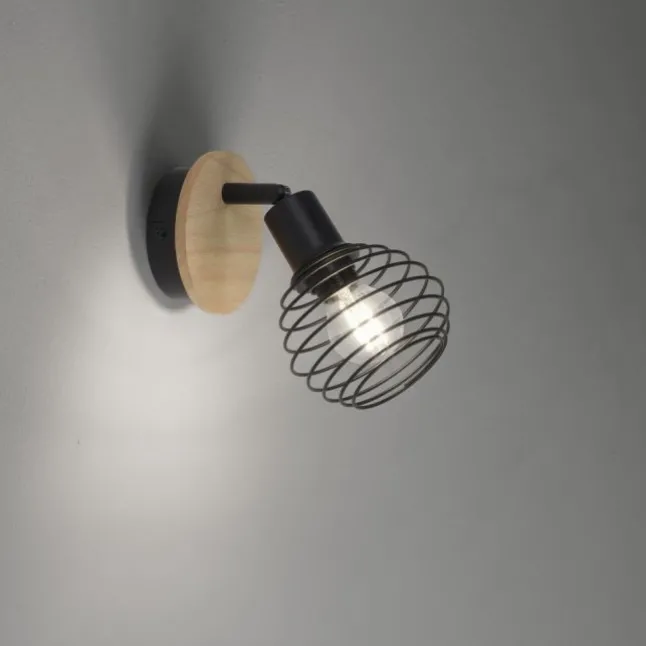 Wand-Deckenleuchte, holz-natur, E14, LED wechselbar, IP20