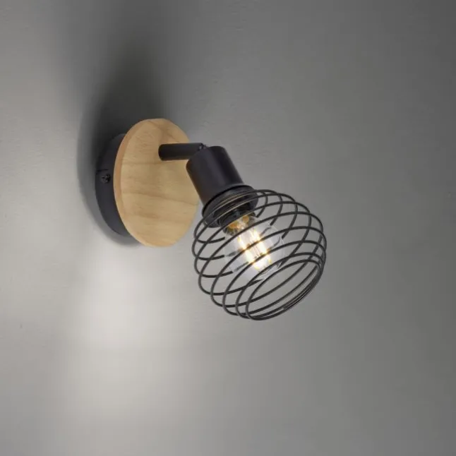 Wand-Deckenleuchte, holz-natur, E14, LED wechselbar, IP20